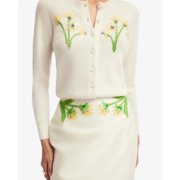 Leo Lin Quinn Embellished Wool Midi Skirt - Leo Lin Dress - Australian Luxury Fashion - Shop at Luxury Shoes 