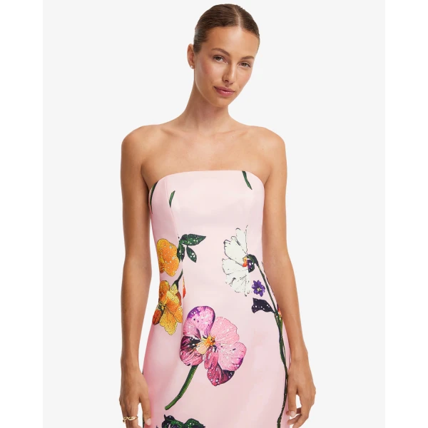 Leo Lin Rayna Printed Bustier Maxi Dress - Leo Lin Dress - Australian Luxury Fashion - Shop at Luxury Shoes 