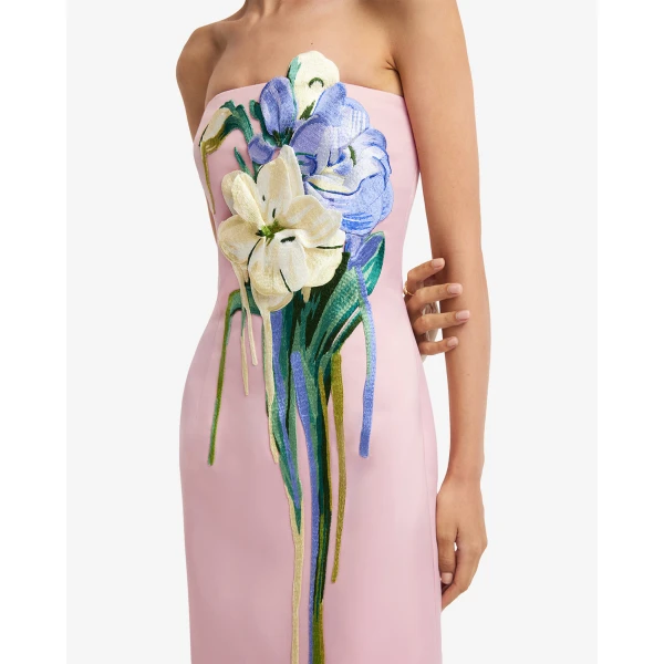 Leo Lin Rayna Embroidered Bustier Maxi Dress - Leo Lin Dress - Australian Luxury Fashion - Shop at Luxury Shoes 