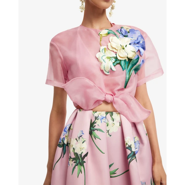 Leo Lin Riley Embroidered Sleeve Top - Leo Lin Dress - Australian Luxury Fashion - Shop at Luxury Shoes 