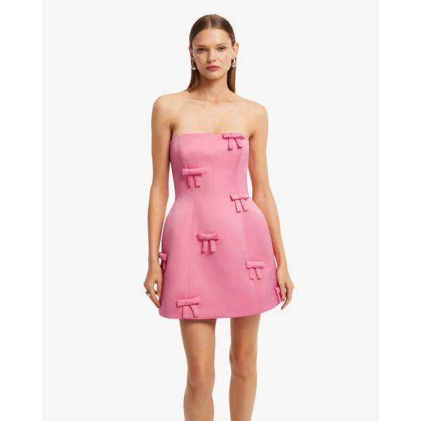 Leo Lin Roselle Bow Mini Dress - Leo Lin Dress - Australian Luxury Fashion - Shop at Luxury Shoes 