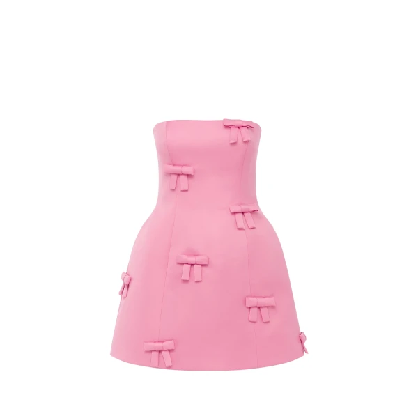 Leo Lin Roselle Bow Mini Dress - Leo Lin Dress - Australian Luxury Fashion - Shop at Luxury Shoes 