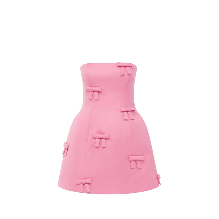 Leo Lin Roselle Bow Mini Dress - Leo Lin Dress - Australian Luxury Fashion - Shop at Luxury Shoes 
