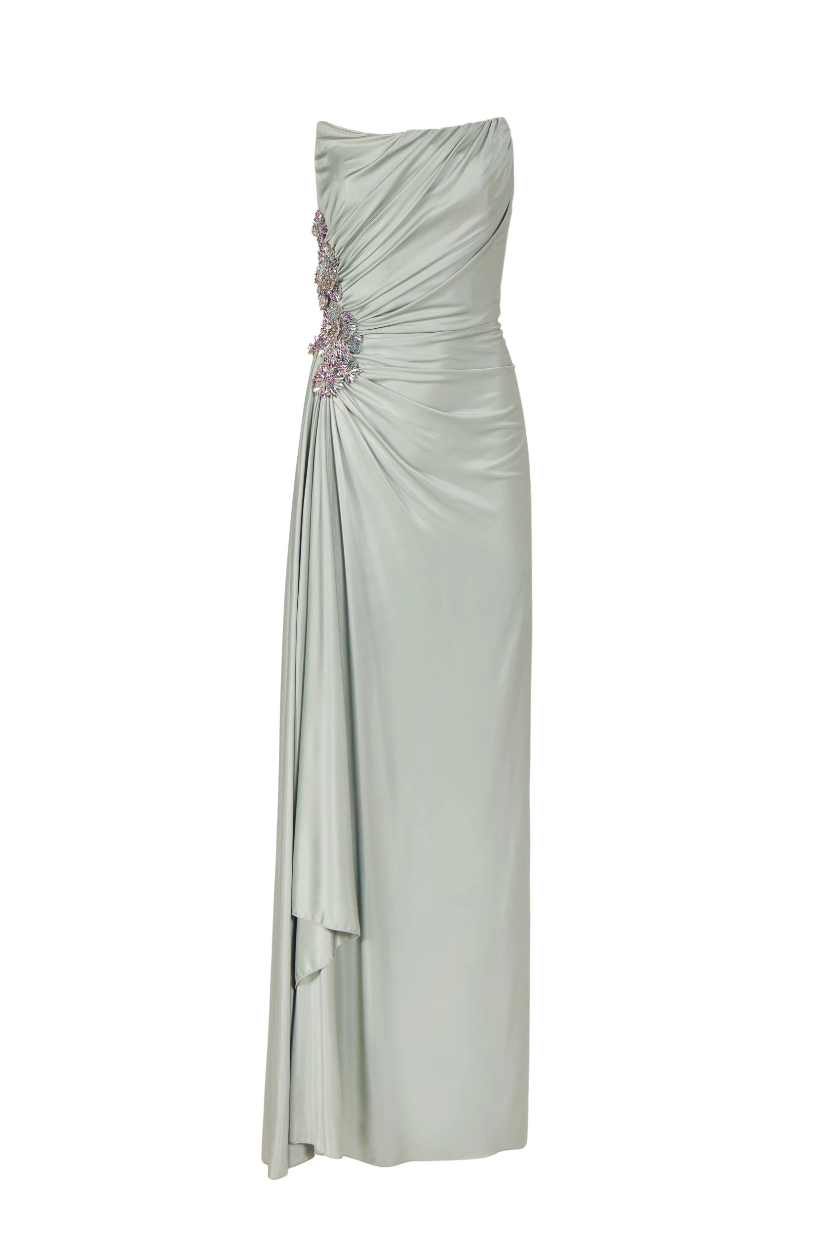 Costarellos Lorinne Jersey Crystal Gown