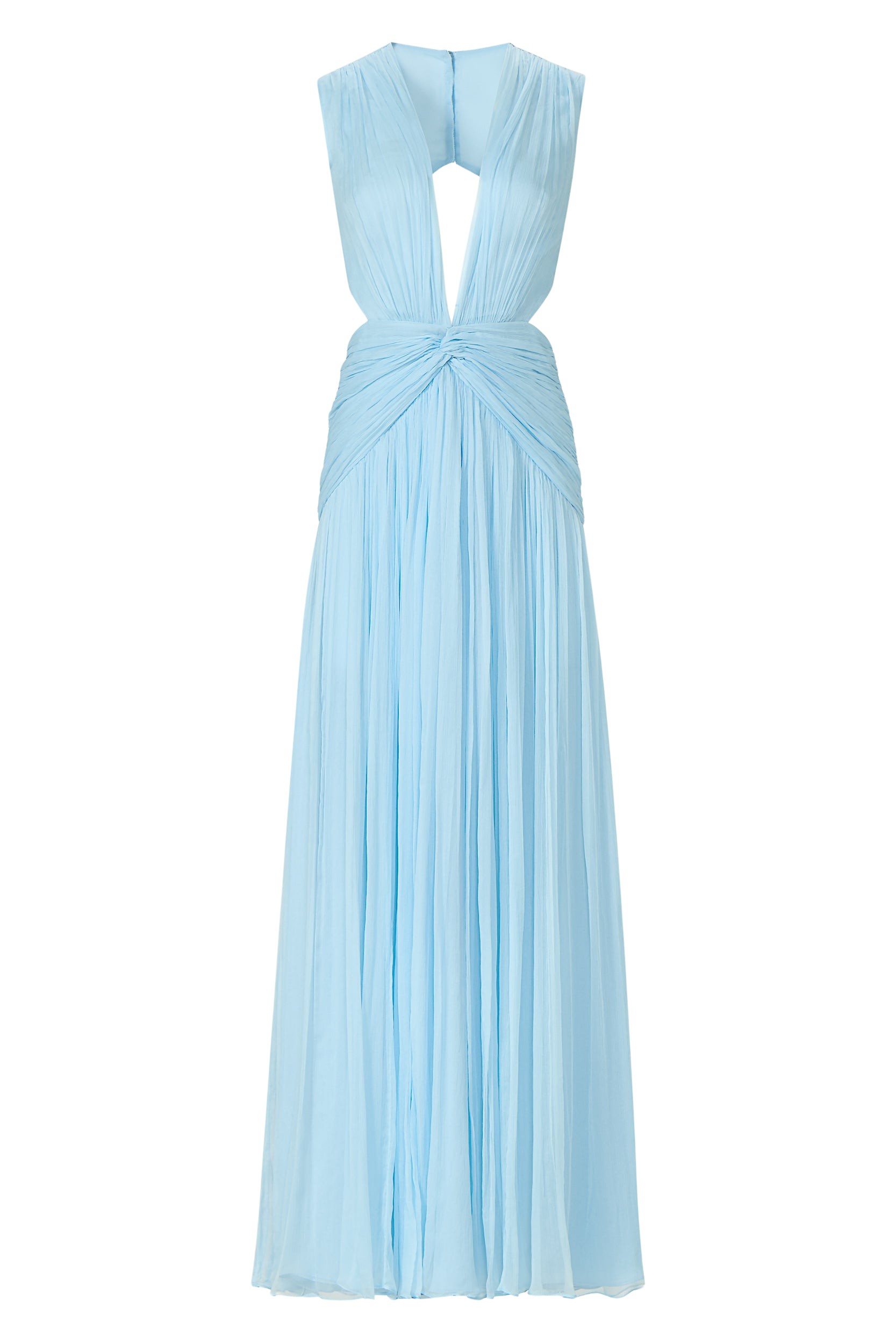 Costarellos Luccia Silk Georgette Ruched Gown
