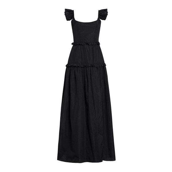 Markarian Alanna Black Gingham Taffeta Ruffle Tiered Gown - Dresses - New York Luxury Occasion Wear at Luxury Shoes 