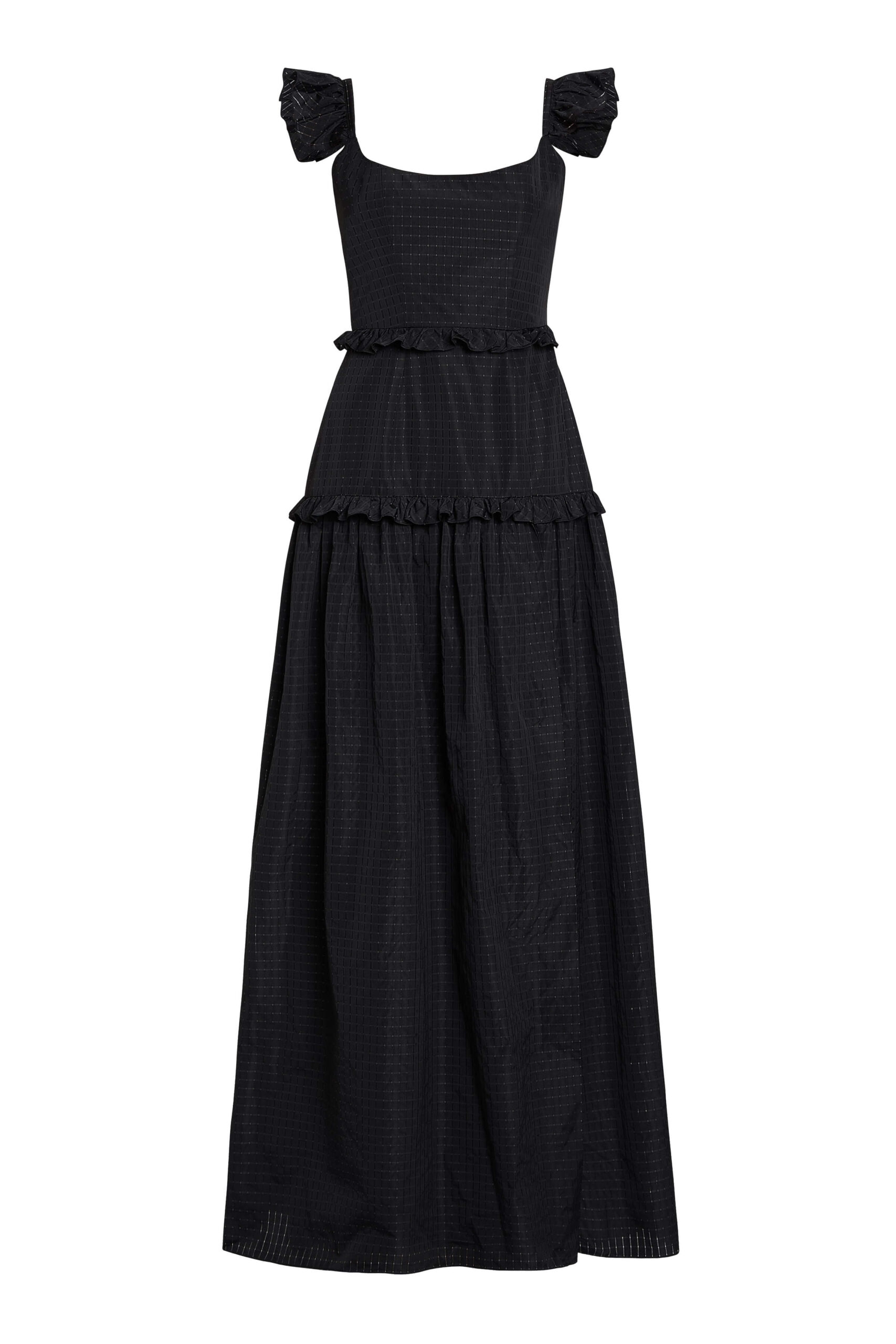 Markarian Alanna Black Gingham Taffeta Ruffle Tiered Gown - Dresses - New York Luxury Occasion Wear at Luxury Shoes Markarian Alanna Black Gingham Taffeta Ruffle Tiered Gown - Dresses - New York Luxury Occasion Wear at Luxury Shoes