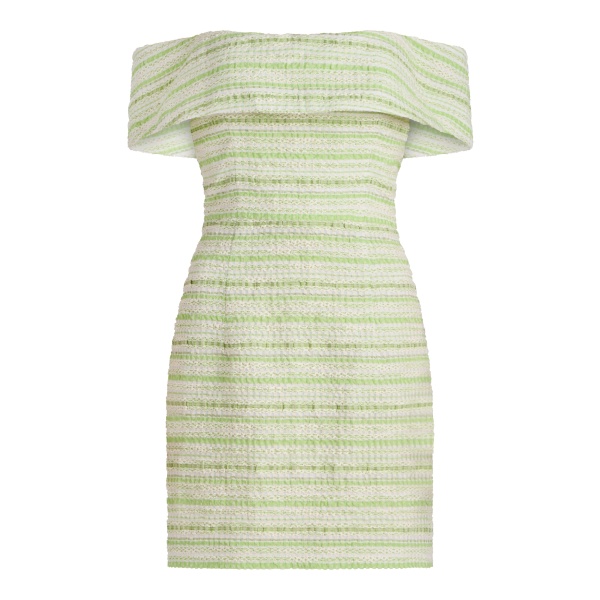 Markarian Alice Lime Textured Stripe Dress - Dresses - New York Luxury Occasion Wear at Luxury Shoes 