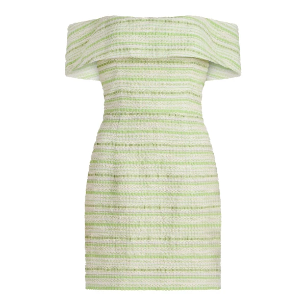 Markarian Alice Lime Textured Stripe Dress - Dresses - New York Luxury Occasion Wear at Luxury Shoes 