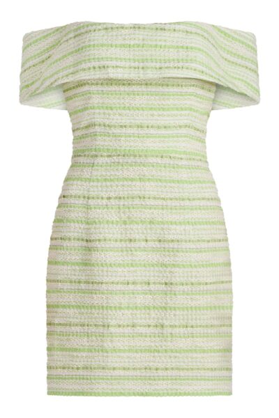 Markarian Alice Lime Textured Stripe Dress - Dresses - New York Luxury Occasion Wear at Luxury Shoes 