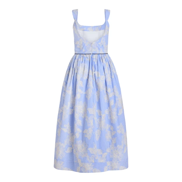 Markarian Apple Embroidered Stripe Dress - Dresses - New York Luxury Occasion Wear at Luxury Shoes 