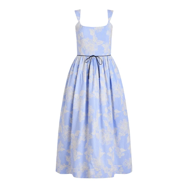 Markarian Apple Embroidered Stripe Dress - Dresses - New York Luxury Occasion Wear at Luxury Shoes 