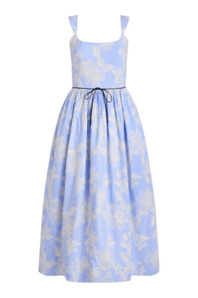 Markarian Apple Embroidered Stripe Dress - Dresses - New York Luxury Occasion Wear at Luxury Shoes 