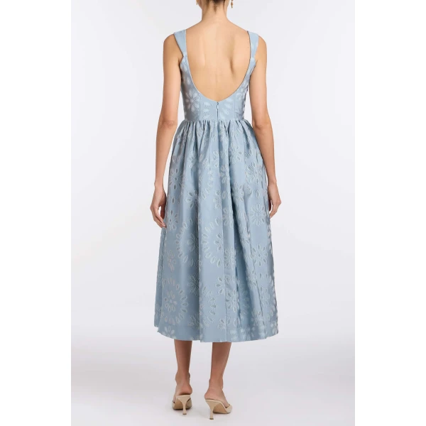 Markarian Apple Floral Organza Burnout Corset Midi Dress - Dresses - New York Luxury Occasion Wear at Luxury Shoes 