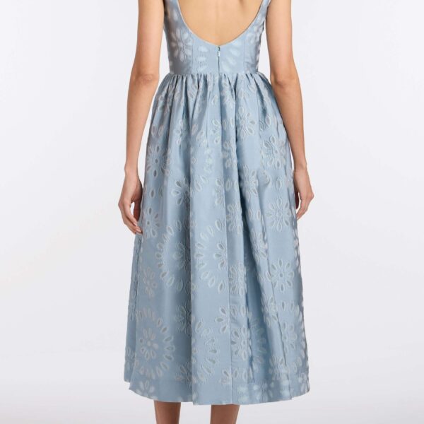 Markarian Apple Floral Organza Burnout Corset Midi Dress, view 4