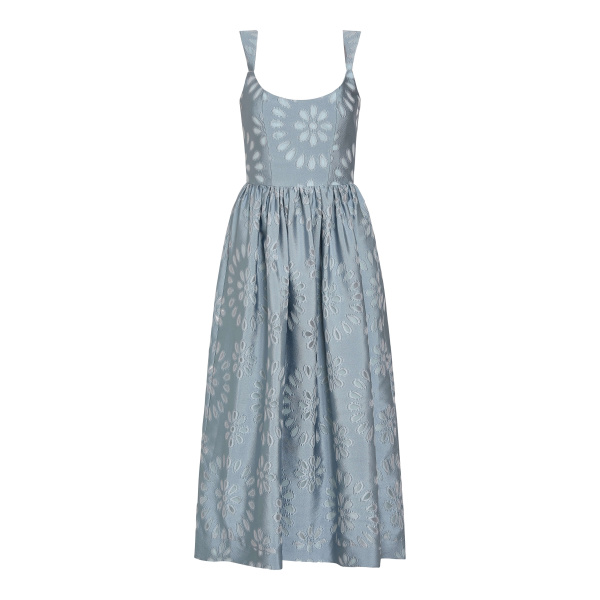 Markarian Apple Floral Organza Burnout Corset Midi Dress - Dresses - New York Luxury Occasion Wear at Luxury Shoes 
