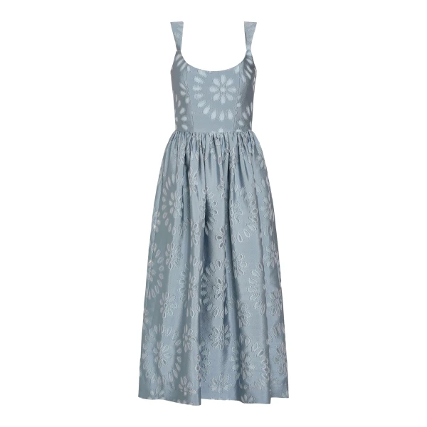 Markarian Apple Floral Organza Burnout Corset Midi Dress - Dresses - New York Luxury Occasion Wear at Luxury Shoes 