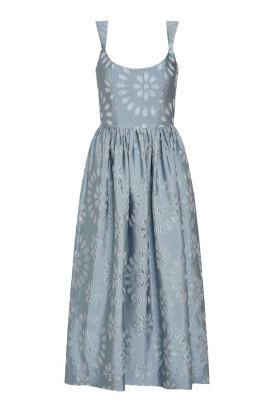 Markarian Apple Floral Organza Burnout Corset Midi Dress - Dresses - New York Luxury Occasion Wear at Luxury Shoes 