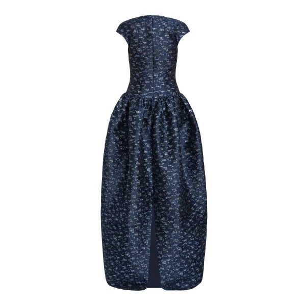Markarian Ballade Navy Floral Brocade Gown - Dresses - New York Luxury Occasion Wear at Luxury Shoes 