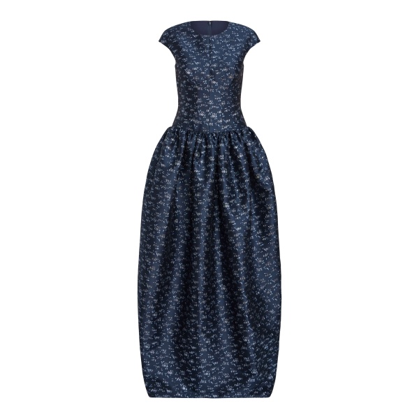 Markarian Ballade Navy Floral Brocade Gown - Dresses - New York Luxury Occasion Wear at Luxury Shoes 