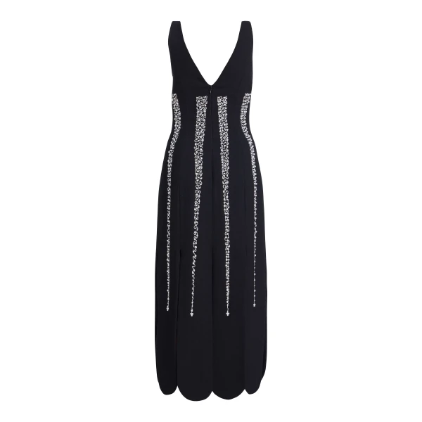 Markarian Brandy Pearl Stripe Embroidery Midi Dress - Dresses - New York Luxury Occasion Wear at Luxury Shoes 