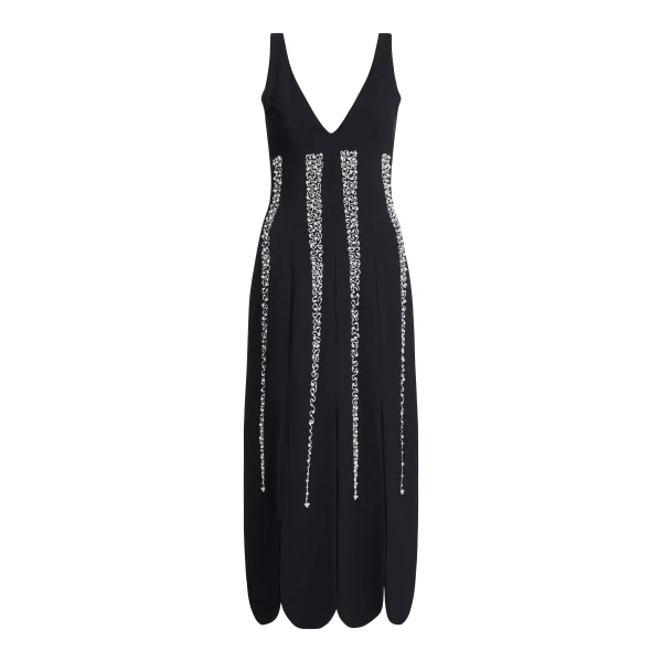 Markarian Brandy Pearl Stripe Embroidery Midi Dress - Dresses - New York Luxury Occasion Wear at Luxury Shoes 
