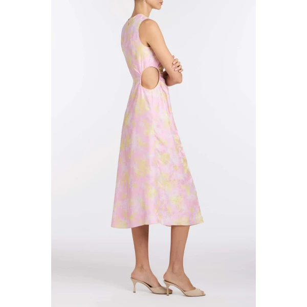 Markarian Carmen Floral Satin Dress - Dresses - New York Luxury Occasion Wear at Luxury Shoes 