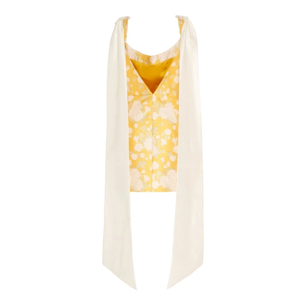 Markarian Celestia Yellow Floral Brocade Mini Dress - Dresses - New York Luxury Occasion Wear at Luxury Shoes 