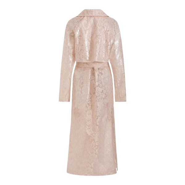 Markarian Clooney Laminated Lace Trench Coat - Coats - New York Luxury Occasion Wear at Luxury Shoes 