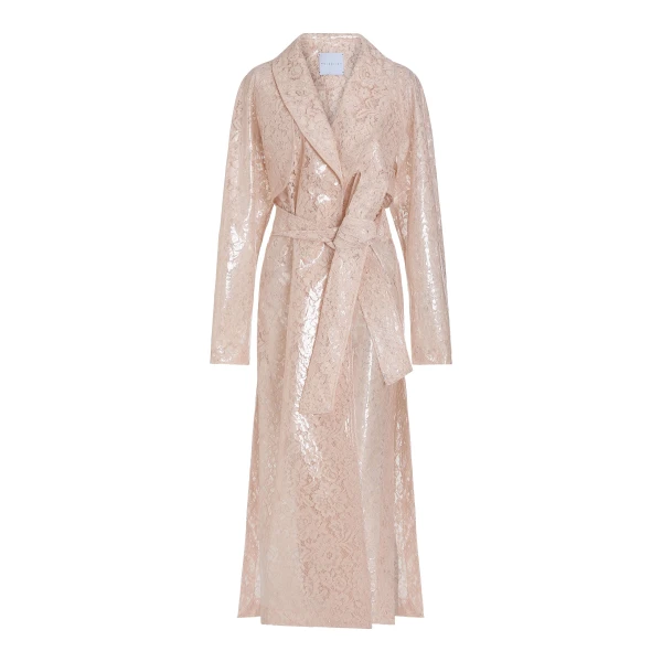 Markarian Clooney Laminated Lace Trench Coat - Coats - New York Luxury Occasion Wear at Luxury Shoes 