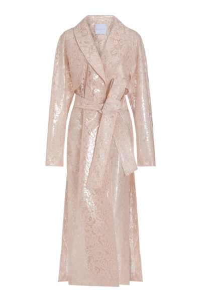 Markarian Clooney Laminated Lace Trench Coat - Coats - New York Luxury Occasion Wear at Luxury Shoes 
