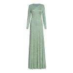 Markarian Coco Pistachio Green Floral Jersey Long Sleeve Gown - Dresses - New York Luxury Occasion Wear at Luxury Shoes 
