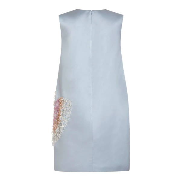 Markarian Daisy Bluebell Satin Mini Cocoon Dress - Dresses - New York Luxury Occasion Wear at Luxury Shoes 