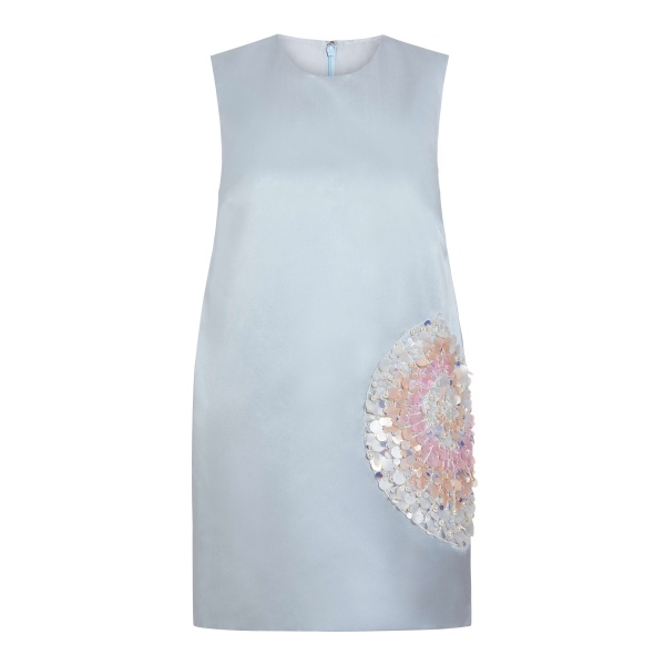 Markarian Daisy Bluebell Satin Mini Cocoon Dress - Dresses - New York Luxury Occasion Wear at Luxury Shoes 