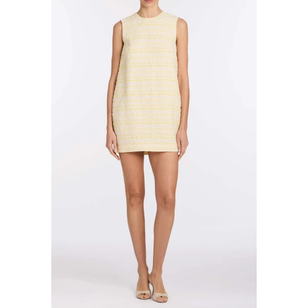 Markarian Daisy Lemon Textured Stripe Mini Dress - Dresses - New York Luxury Occasion Wear at Luxury Shoes 