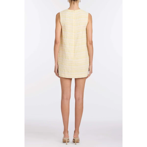 Markarian Daisy Lemon Textured Stripe Mini Dress - Dresses - New York Luxury Occasion Wear at Luxury Shoes 