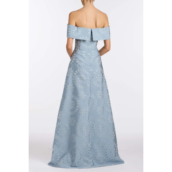 Markarian Ella Floral Burnout Gown - Dresses - New York Luxury Occasion Wear at Luxury Shoes 