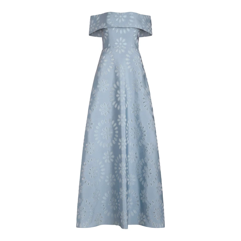 Markarian Ella Floral Burnout Gown - Dresses - New York Luxury Occasion Wear at Luxury Shoes 