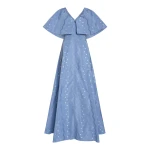 Markarian Eloise Wedgewood Floral Taffeta Capelet Gown - Dresses - New York Luxury Occasion Wear at Luxury Shoes 