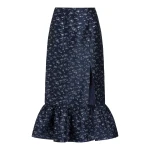 Markarian Fairnata Navy Floral Brocade Pencil Skirt - Skirts - New York Luxury Occasion Wear at Luxury Shoes 