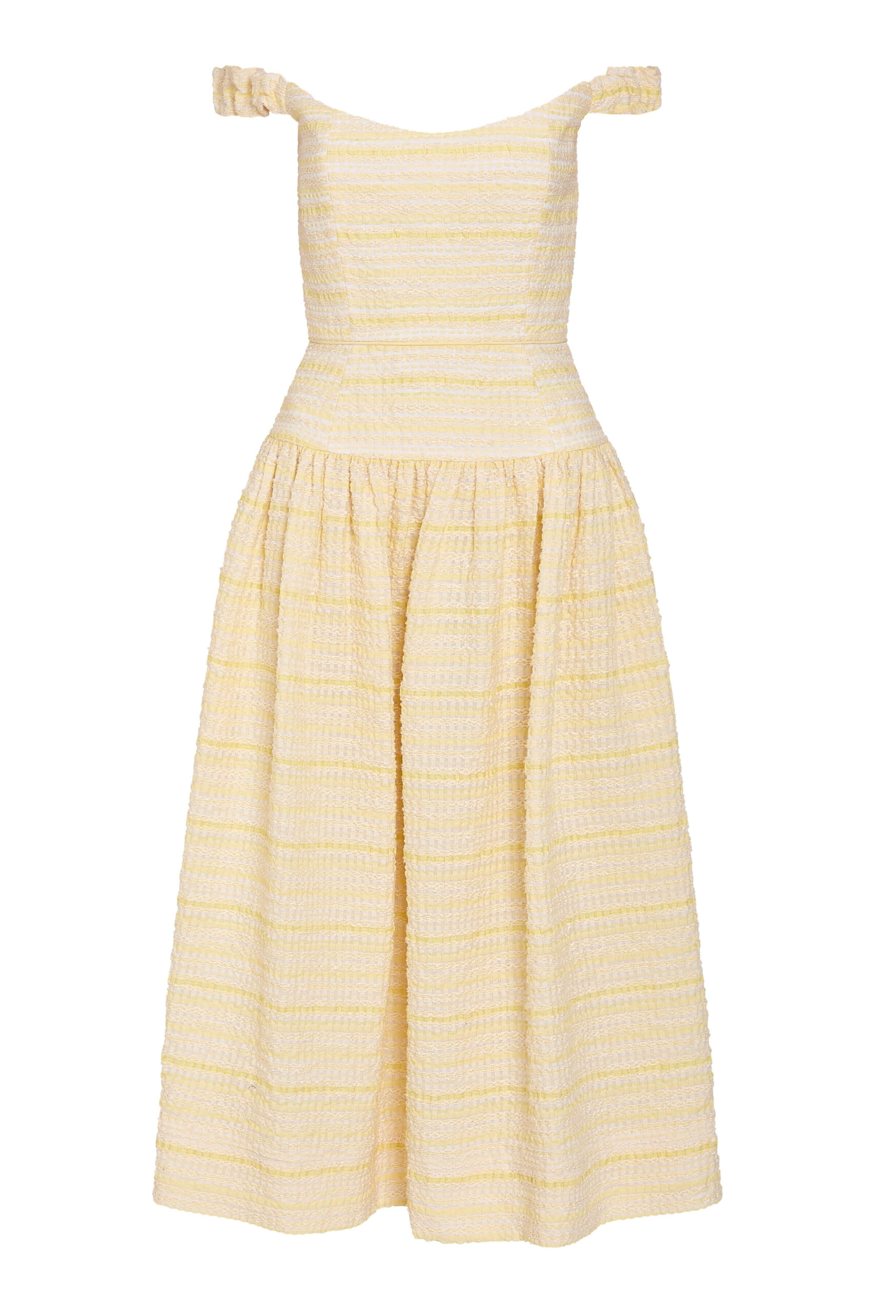 Markarian Georgie Lemon Textured Stripe Midi Dress - Dresses - New York Luxury Occasion Wear at Luxury Shoes Markarian Georgie Lemon Textured Stripe Midi Dress - Dresses - New York Luxury Occasion Wear at Luxury Shoes