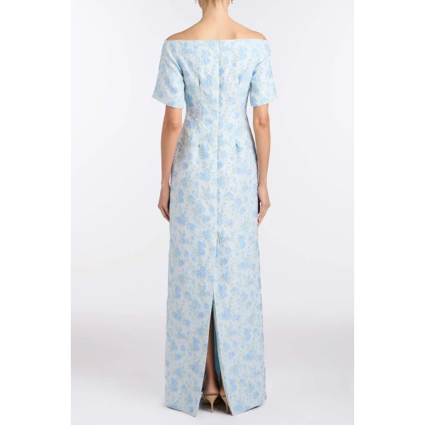Markarian Gilda Cornflower And Mint Brocade Gown - Dresses - New York Luxury Occasion Wear at Luxury Shoes 