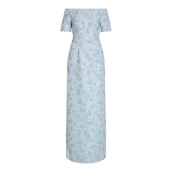 Markarian Gilda Cornflower And Mint Brocade Gown - Dresses - New York Luxury Occasion Wear at Luxury Shoes 