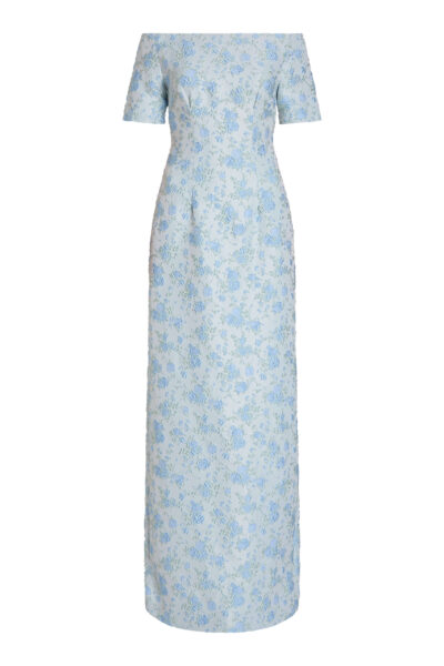 Markarian Gilda Cornflower And Mint Brocade Gown - Dresses - New York Luxury Occasion Wear at Luxury Shoes 