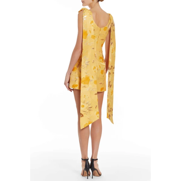 Markarian Gita Gold Floral Brocade Mini Dress - Dresses - New York Luxury Occasion Wear at Luxury Shoes 