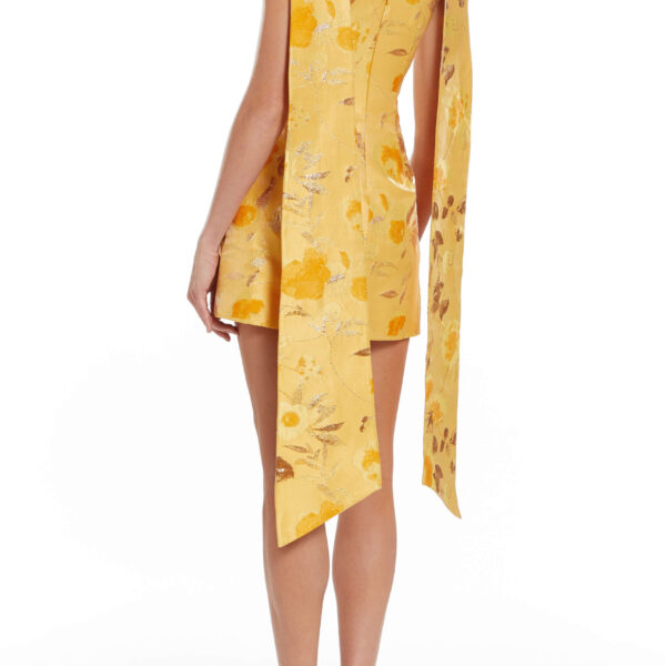 Markarian Gita Gold Floral Brocade Mini Dress, view 4