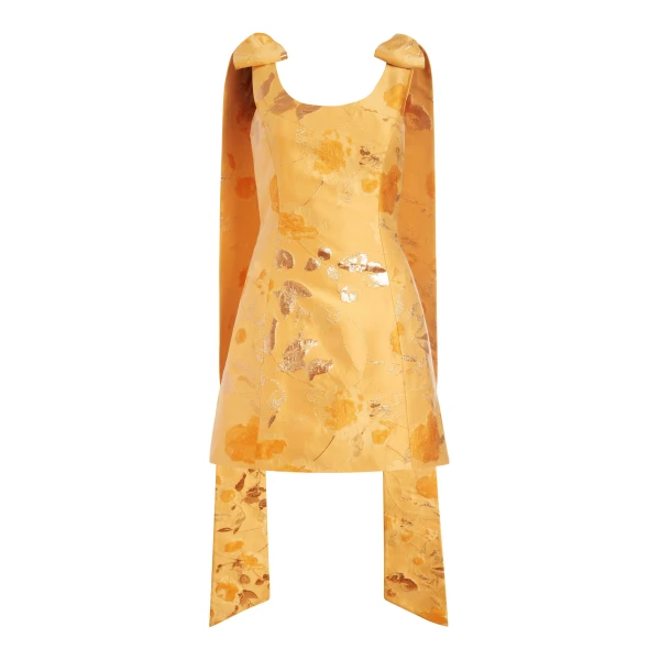 Markarian Gita Gold Floral Brocade Mini Dress - Dresses - New York Luxury Occasion Wear at Luxury Shoes 