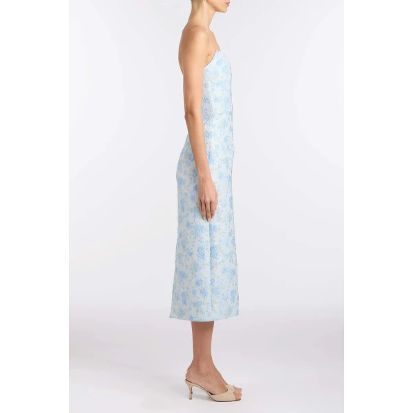 Markarian Giulia Cornflower And Mint Brocade Dress - Dresses - New York Luxury Occasion Wear at Luxury Shoes 