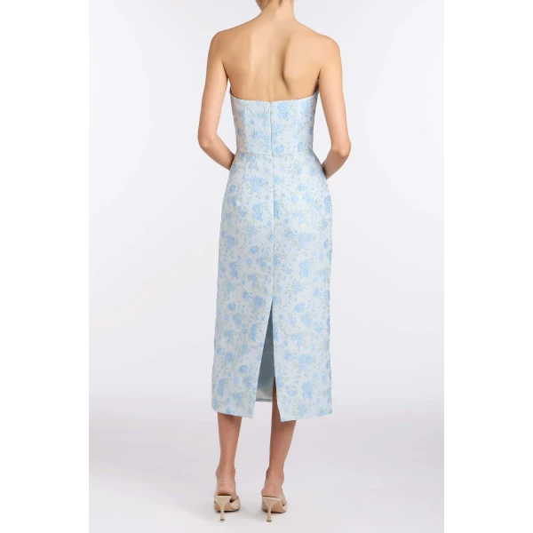 Markarian Giulia Cornflower And Mint Brocade Dress - Dresses - New York Luxury Occasion Wear at Luxury Shoes 