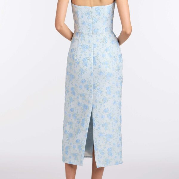 Markarian Giulia Cornflower And Mint Brocade Dress, view 4